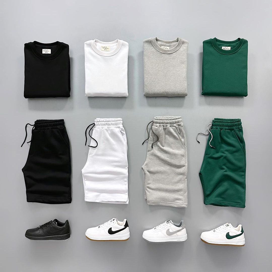 Sweatshirt & Short Plain Set