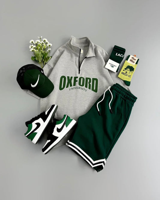 Oxford Zip Up & Shorts Set