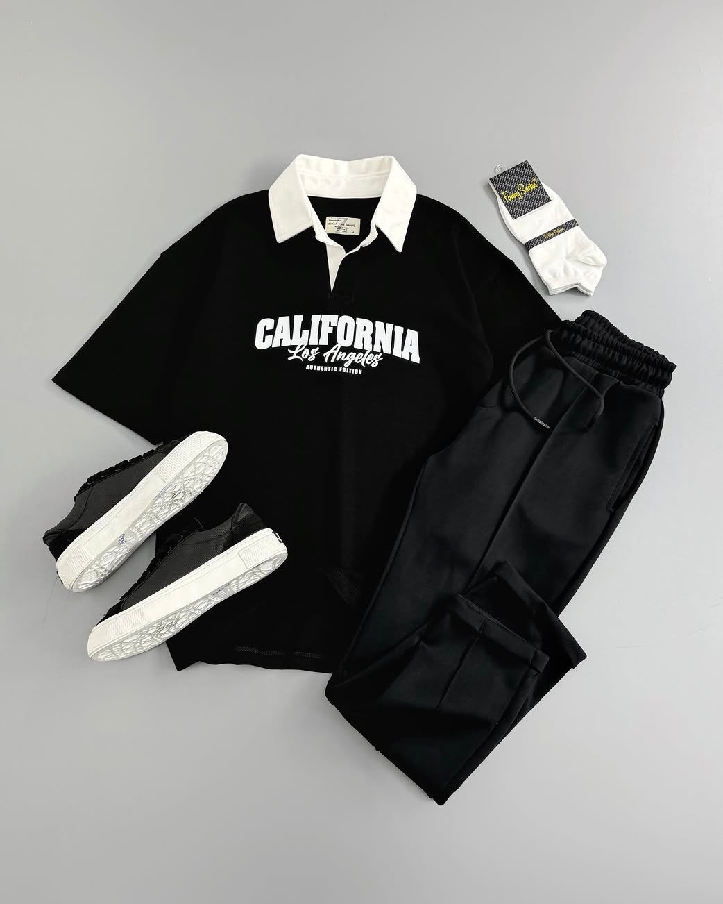 California LA Polo Shirt and Pants Set