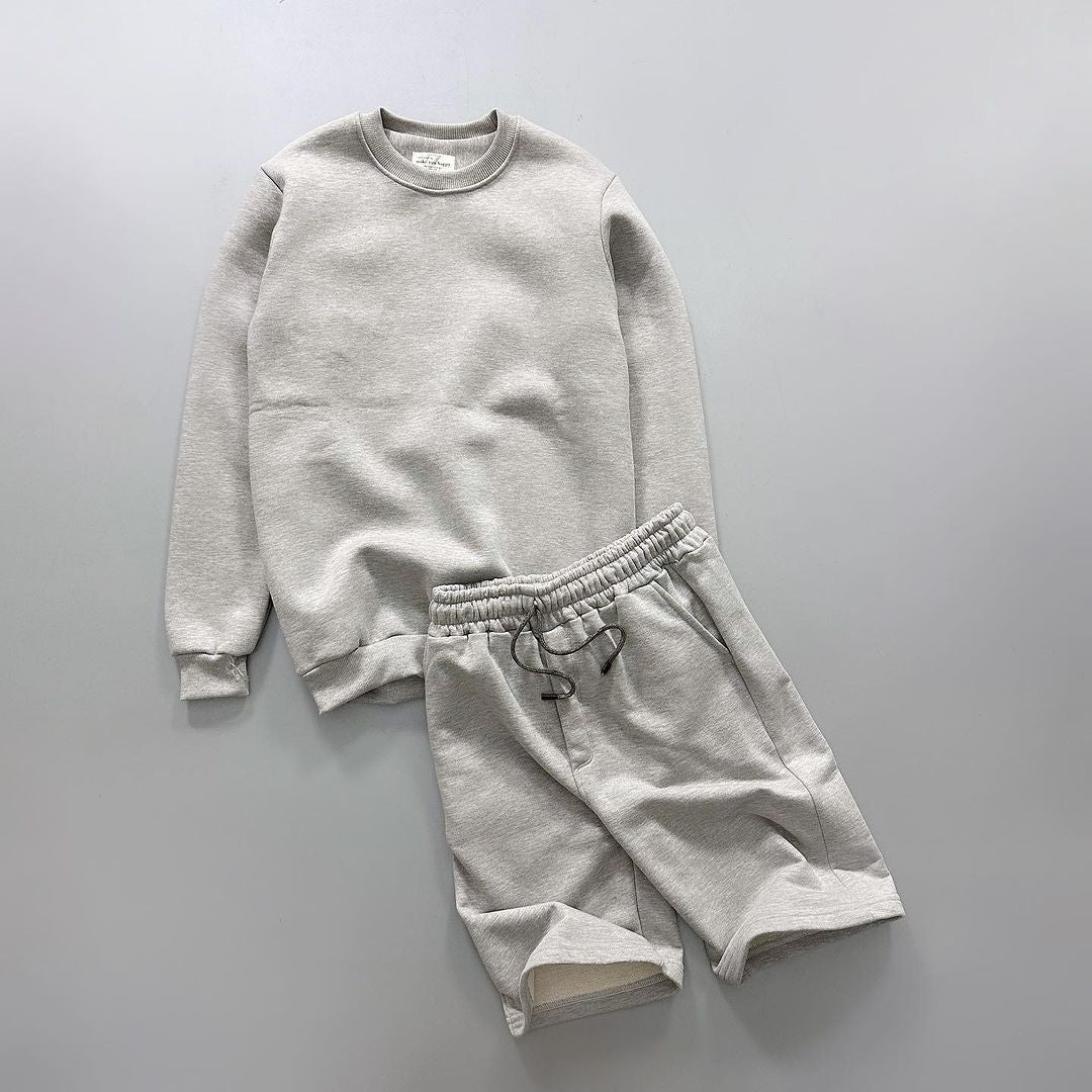 Sweatshirt & Short Plain Set