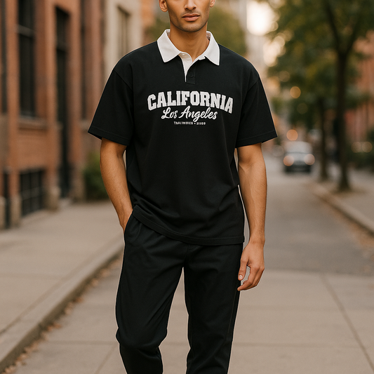 California LA Polo Shirt and Pants Set